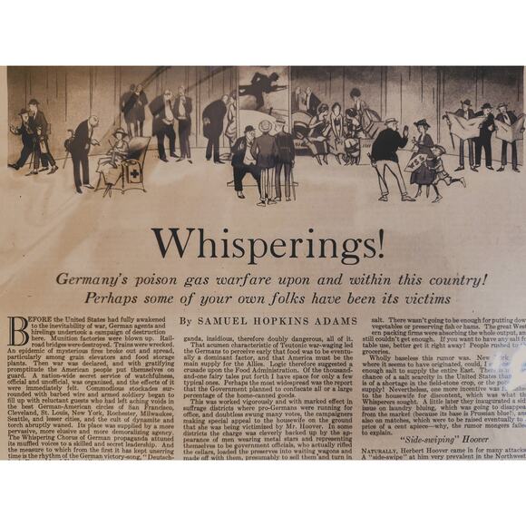 1918 "Whisperings!"‎ Original Vtg Magazine Page WWI by Samual Hopkins Adams - Picture 5 of 12